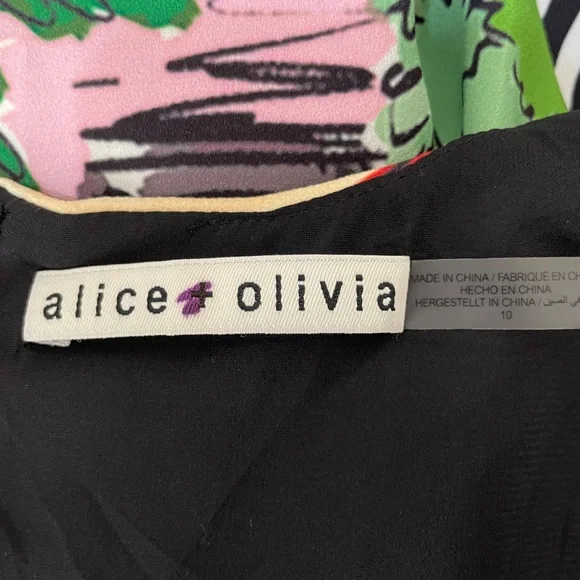 Alice + Olivia Coley Print Sleeveless Mini Dress Size 10 Vacation Dreams - Picture 12 of 13